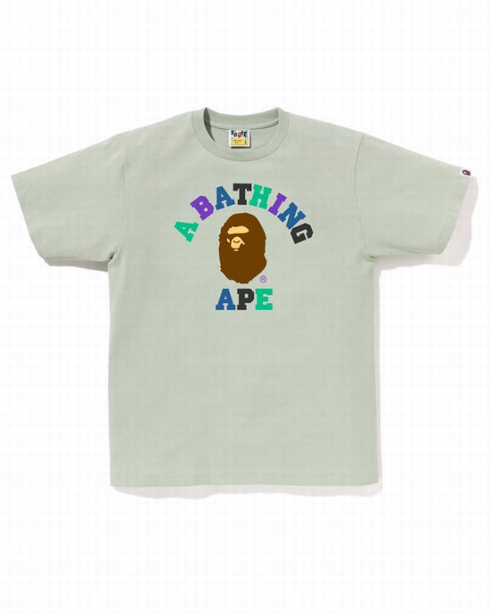 Pánské Tričko Bape Colors College Zelene | 57012XHLI