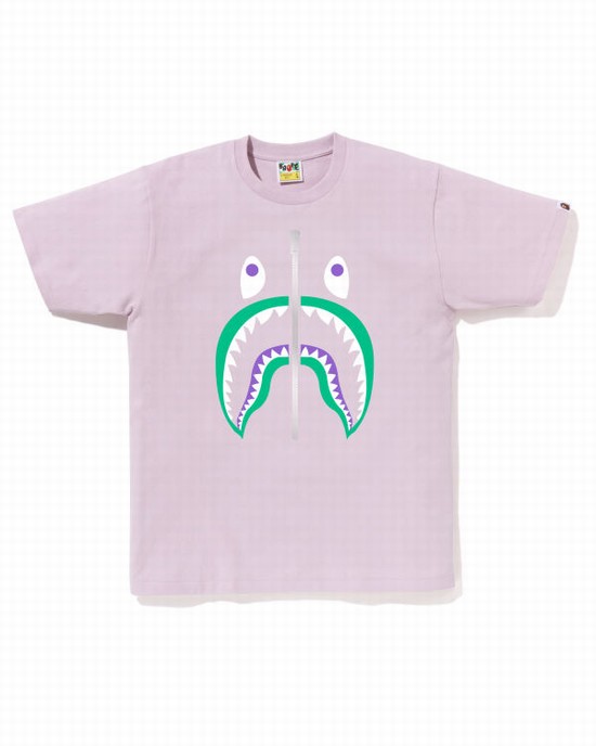 Pánské Tričko Bape Colors Shark Fialové | 75062UXTS