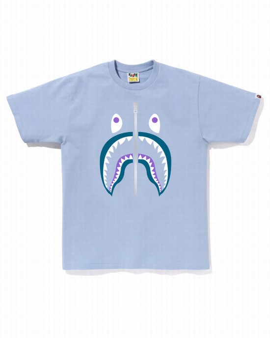 Pánské Tričko Bape Colors Shark Světle Blankyt | 64039SXMC
