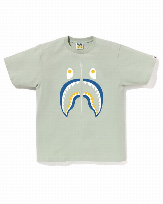 Pánské Tričko Bape Colors Shark Zelene | 82507NDMF