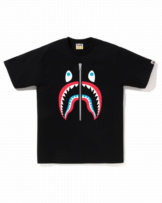 Pánské Tričko Bape Colors Shark Černé | 19480LFHS