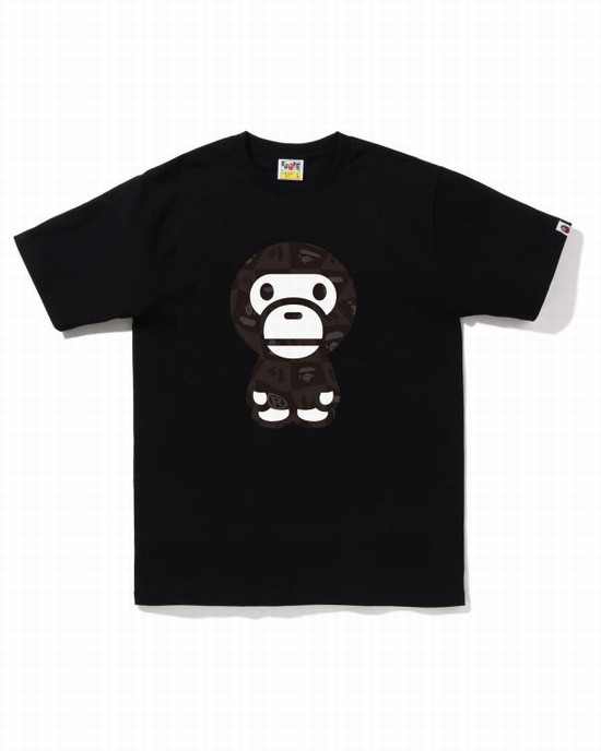 Pánské Tričko Bape Distortion Big Milo Černé | 70456TZJX