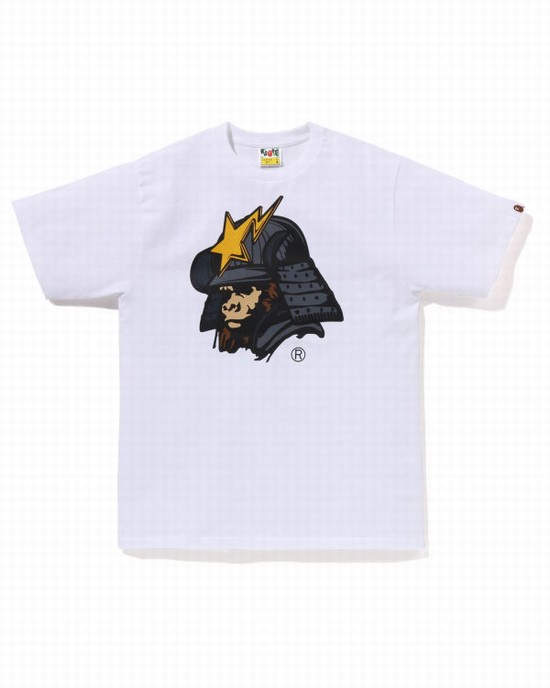Pánské Tričko Bape General Kabuto Bílé | 53196SORZ