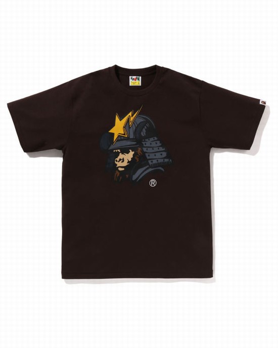 Pánské Tričko Bape General Kabuto Hnědé | 61543XIGF
