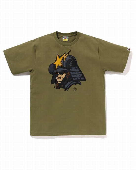 Pánské Tričko Bape General Kabuto Zelene | 85210IRNY