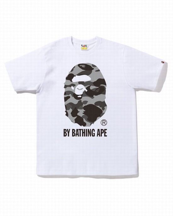 Pánské Tričko Bape Grid Camo By Bathing Ape Bílé | 41653TIEO