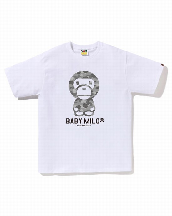 Pánské Tričko Bape Honeycomb Camo Milo Bílé | 27654KHSX