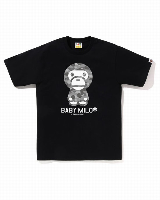 Pánské Tričko Bape Honeycomb Camo Milo Černé | 29018BIKV