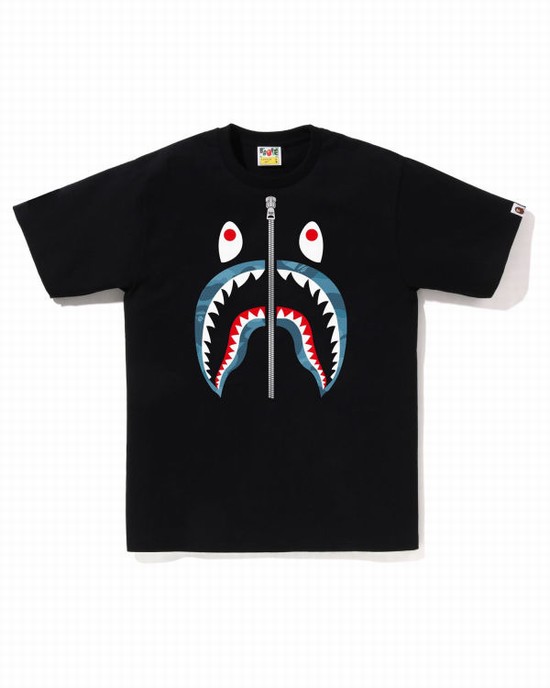 Pánské Tričko Bape Honeycomb Camo Shark Černé | 14380DCVW