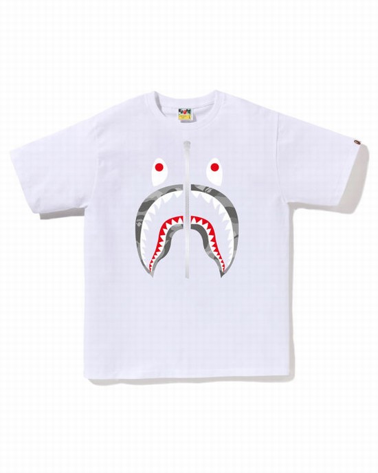 Pánské Tričko Bape Honeycomb Camo Shark Bílé | 48612HQXW