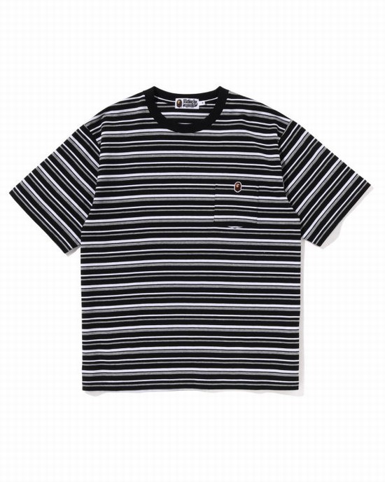 Pánské Tričko Bape Hoop One Point Relaxed Fit Černé | 82673BSID