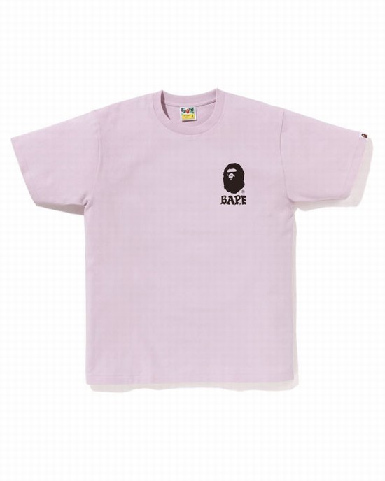 Pánské Tričko Bape Japan Culture Lettered Fialové | 79184RGWD