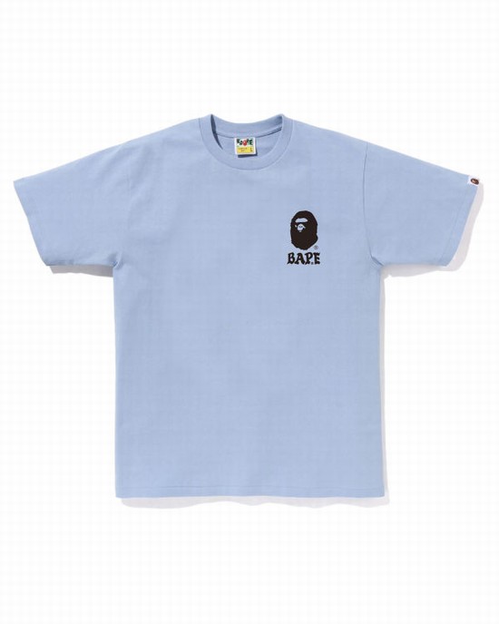 Pánské Tričko Bape Japan Culture Lettered Blankyt | 95064WPGH
