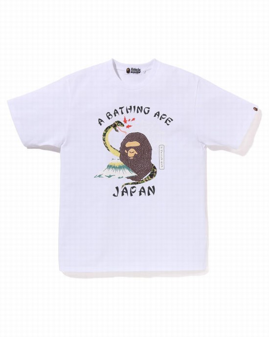 Pánské Tričko Bape Japanese Culture Bílé | 12056JOEV