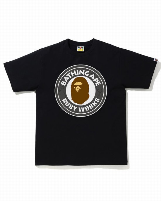Pánské Tričko Bape Line 1st Camo Busy Works Černé | 51086MQSR