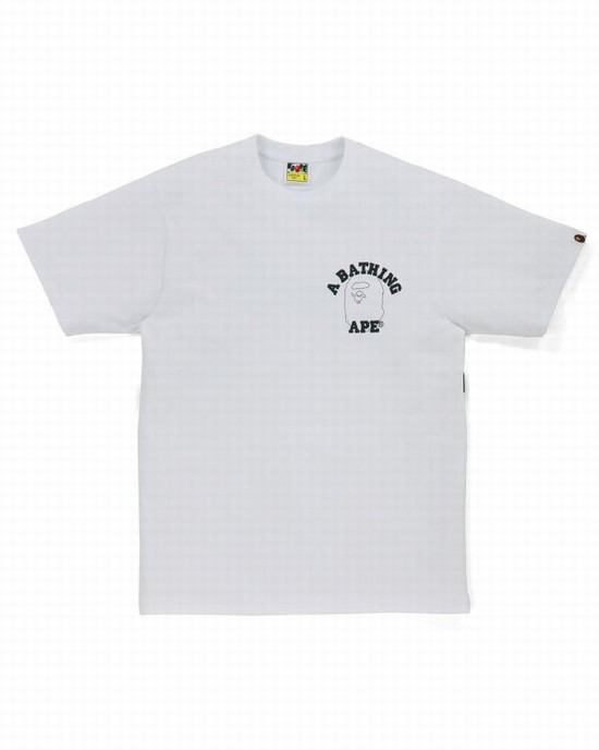 Pánské Tričko Bape Line 1st Camo Face Bílé | 08573PBRY