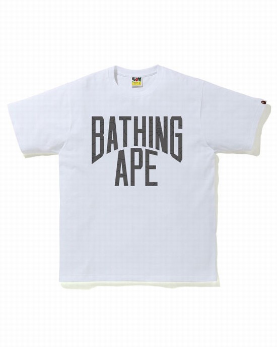 Pánské Tričko Bape Line 1st Camo NYC Logo Bílé | 19765JIWV
