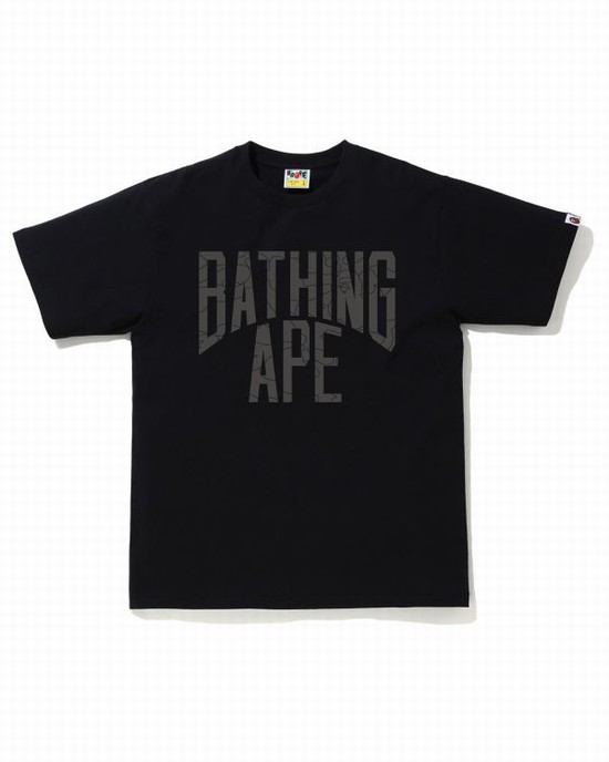 Pánské Tričko Bape Line 1st Camo NYC Logo Černé | 30482BICU