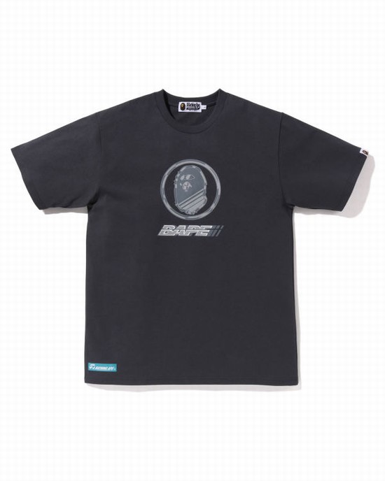 Pánské Tričko Bape Logo Tmavě Šedé | 39185PBVM