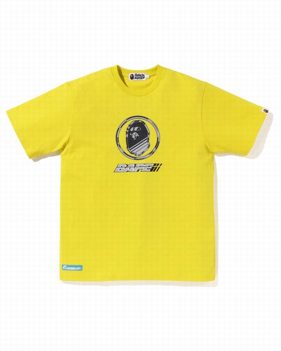 Pánské Tričko Bape Logo Žluté | 07395ZGIU