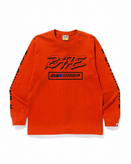 Pánské Tričko Bape Motor Sportovní Oranžové | 86532PBDZ
