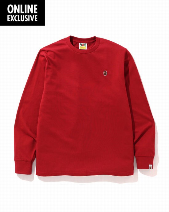 Pánské Tričko Bape One Point logo Světle Červené | 23051AXUP