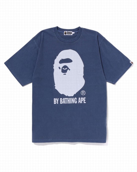 Pánské Tričko Bape Overdyed By Bathing Ape Relaxed Tmavě Blankyt Blankyt | 72853JOYI