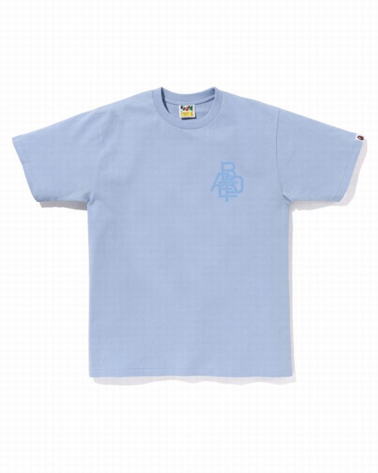 Pánské Tričko Bape Pigment Logo Blankyt | 21789RLBV