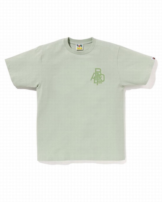Pánské Tričko Bape Pigment Logo Světle Zelene | 53849BSGZ