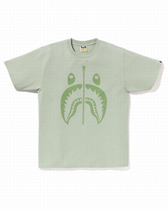 Pánské Tričko Bape Pigment Shark Světle Zelene | 37251WHGU