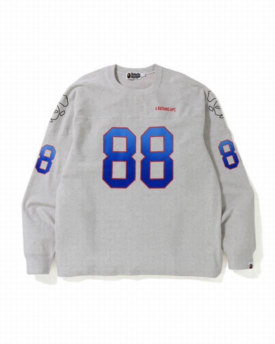 Pánské Tričko Bape Relaxed Football logo Šedé | 56109VFQR