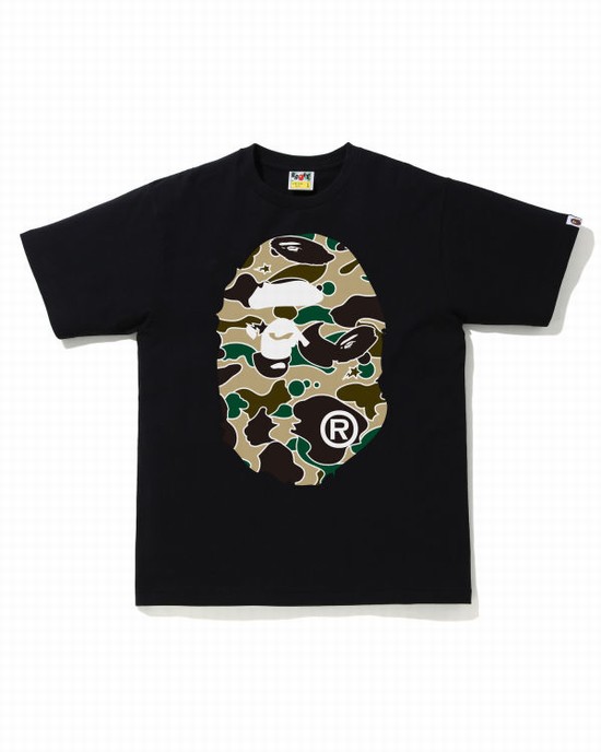 Pánské Tričko Bape STA Camo Big Ape Head Černé | 32189CISG