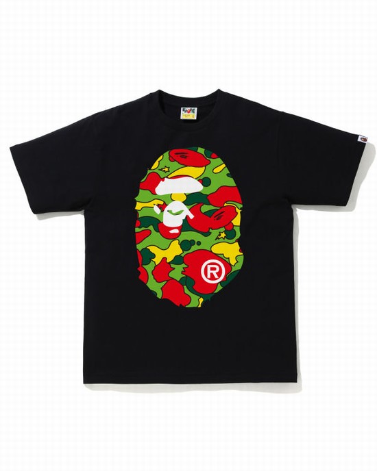 Pánské Tričko Bape STA Camo Big Ape Head Černé | 65714WQYT