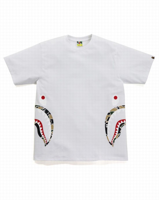 Pánské Tričko Bape STA Camo Side Shark Bílé | 29367CEDV