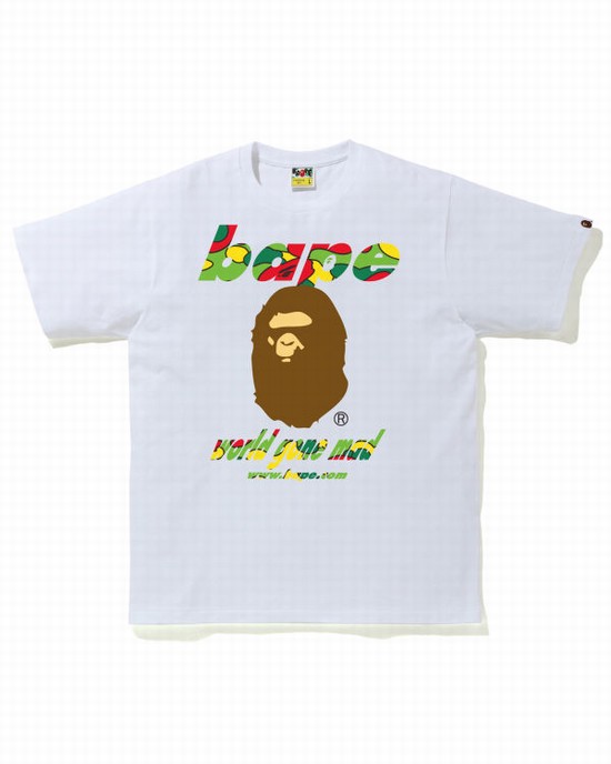 Pánské Tričko Bape STA Camo WGM Ape Head Bílé | 24689ZPVQ