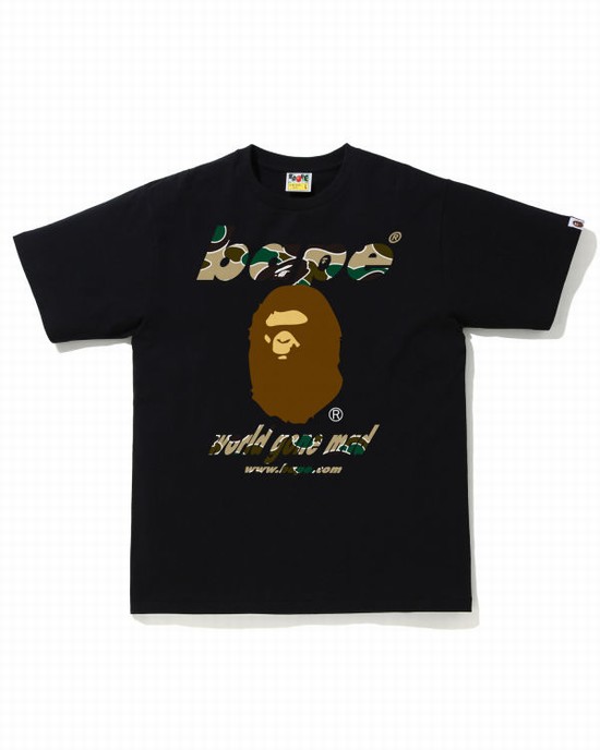 Pánské Tričko Bape STA Camo WGM Ape Head Černé | 72318VTHG