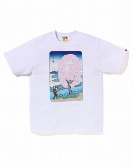 Pánské Tričko Bape Sakura Bílé | 52607USYR