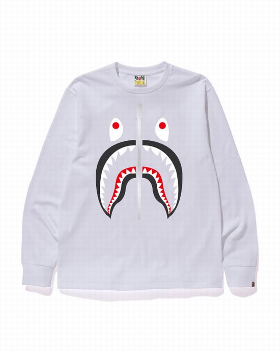 Pánské Tričko Bape Shark Bílé | 25139KFLJ