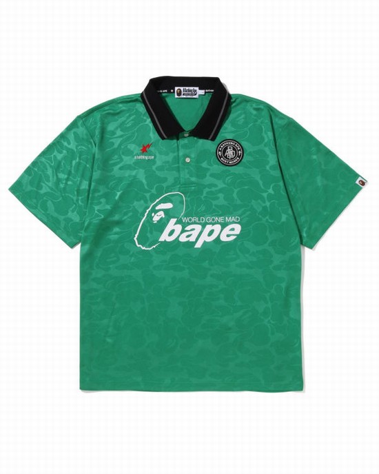 Pánské Tričko Bape Soccer Game Relaxed Fit Polo Světle Zelene | 47983BVWR