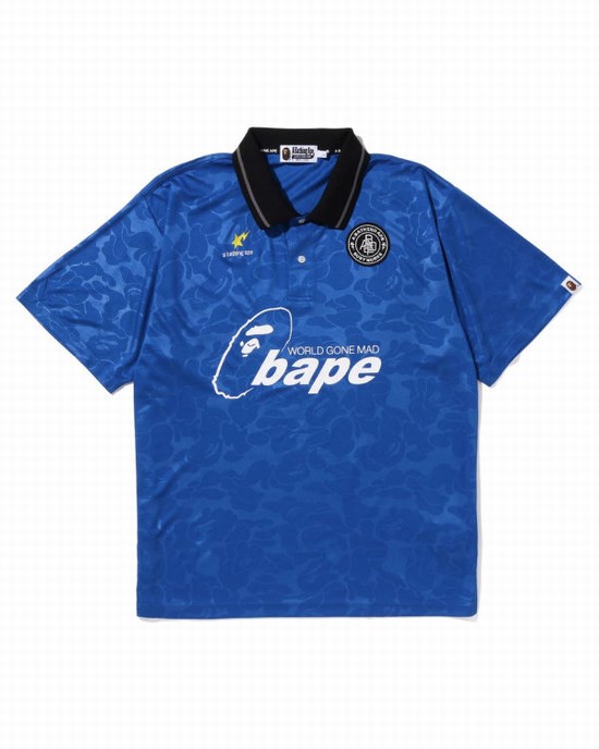 Pánské Tričko Bape Soccer Game Relaxed Fit Polo Blankyt | 54218DUFR