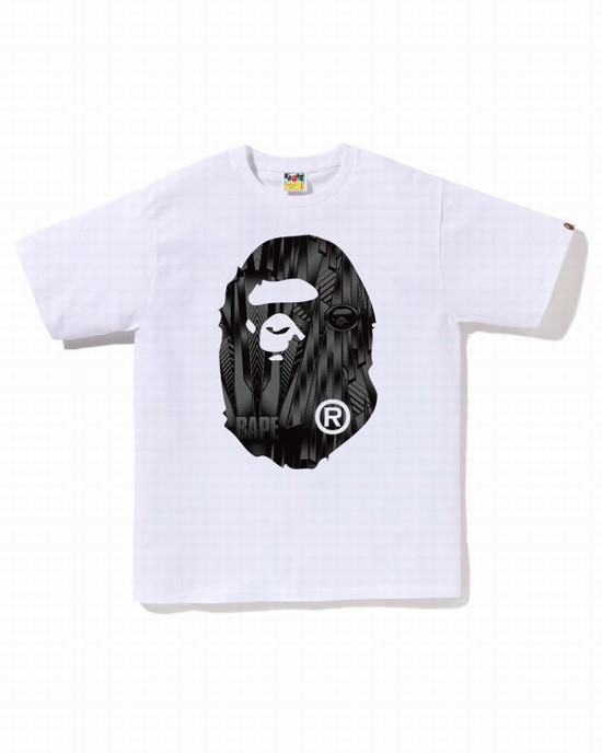 Pánské Tričko Bape Speed Racer Big Ape Head Bílé | 10782FICM