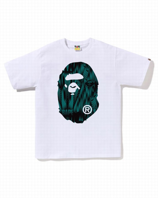 Pánské Tričko Bape Speed Racer Big Ape Head Bílé | 93285GWFC