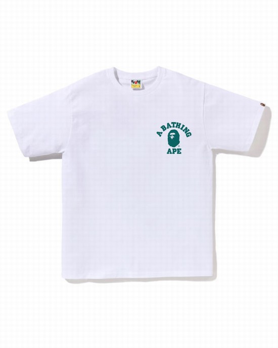 Pánské Tričko Bape Speed Racer College ATS Bílé | 38615PVFT