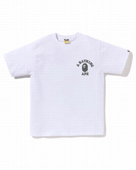 Pánské Tričko Bape Speed Racer College ATS Bílé | 46958UASD