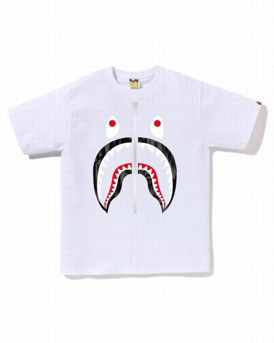 Pánské Tričko Bape Speed Racer Shark Bílé | 60412PFDZ
