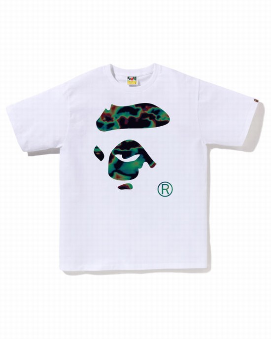 Pánské Tričko Bape Thermography Ape Face Bílé | 42085LQIE