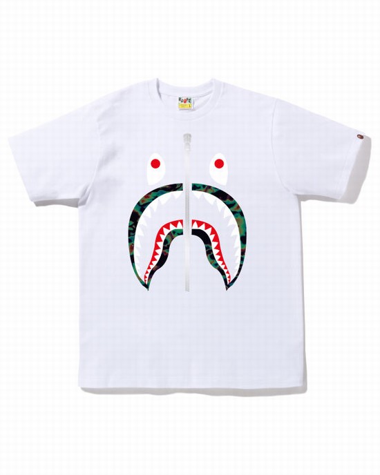 Pánské Tričko Bape Thermography Shark Bílé | 06513SWYB