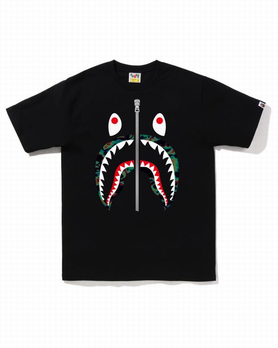 Pánské Tričko Bape Thermography Shark Černé | 76453EXCN