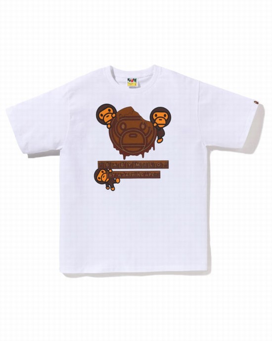 Pánské Tričko Bape Valentine Chocolate Milo Bílé | 76253DOGP