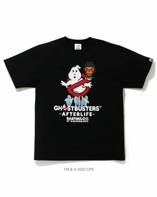 Pánské Tričko Bape X Ghostbusters Milo Černé | 12758VDHS